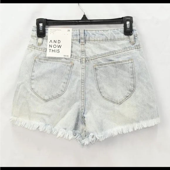 And Now This Women's Size 26 High Rise Cotton Frayed Denim Jean Shorts NWT - Picture 2 of 5